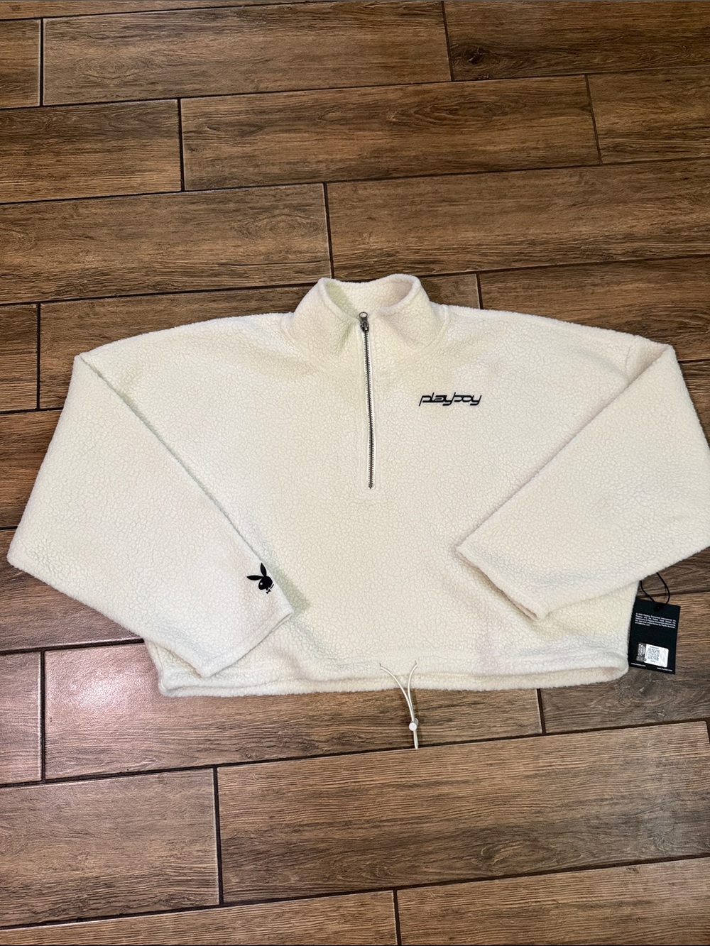 Playboy quarter zip cropped sweatshirt size
S